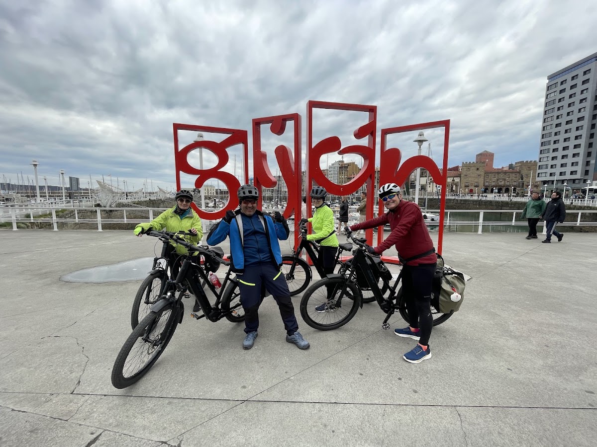 About Us 1 Group Of Cyclists With Tournride E-Bikes In Gijón During The Camino Del Norte